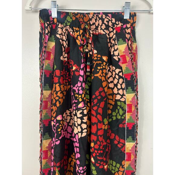 Farm Rio NWT Leopard Print Fringe Beaded High Waist Pants Multicolor XS - Picture 8 of 12